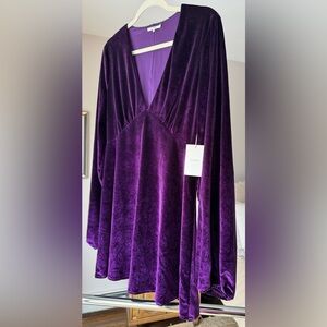 Tularosa Velvet Mini Dress in Plum. (Size M)